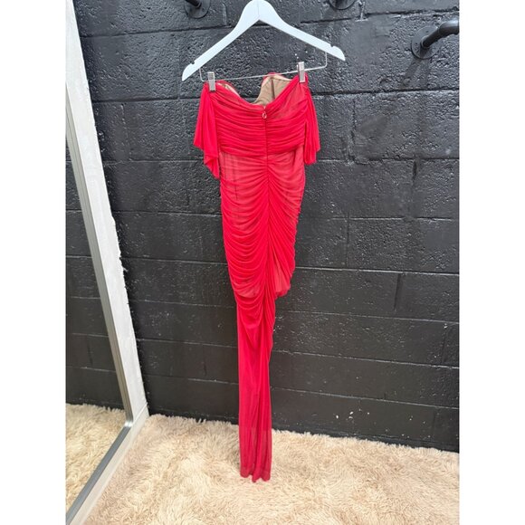 Nookie Dita Mesh Gown In Red - Picture 6 of 7